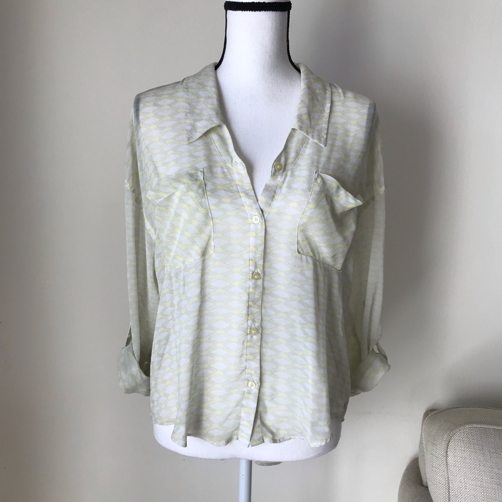 Free People Button Down Sheer Top